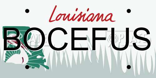 BOCEFUS Louisiana License Plate