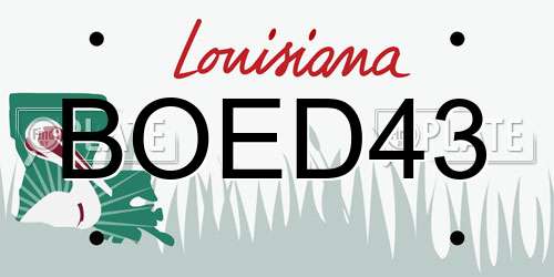BOED43 Louisiana License Plate