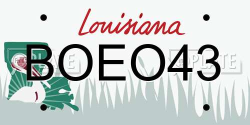 BOEO43 Louisiana License Plate