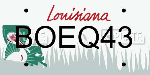 BOEQ43 Louisiana License Plate
