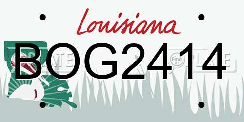 BOG2414 Louisiana License Plate