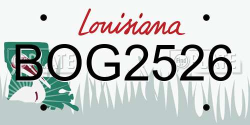 BOG2526 Louisiana License Plate