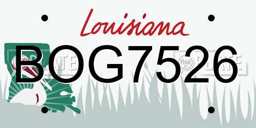 BOG7526 Louisiana License Plate