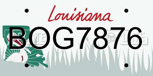 BOG7876 Louisiana License Plate