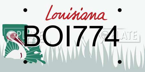 BOI774 Louisiana License Plate