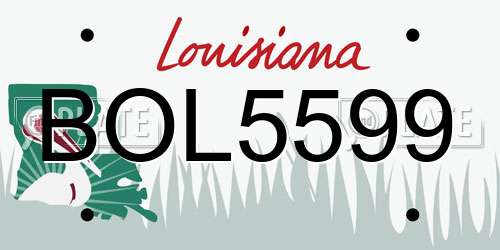 BOL5599 Louisiana License Plate