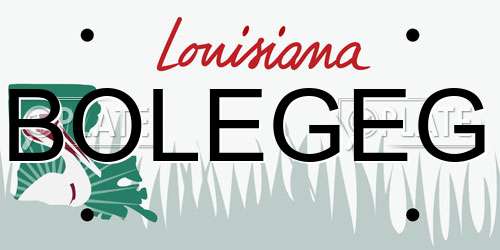 BOLEGEG Louisiana License Plate