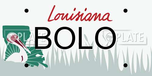 BOLO Louisiana License Plate