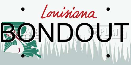 BONDOUT Louisiana License Plate