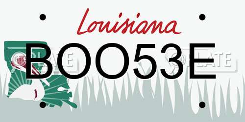 BOO53E Louisiana License Plate