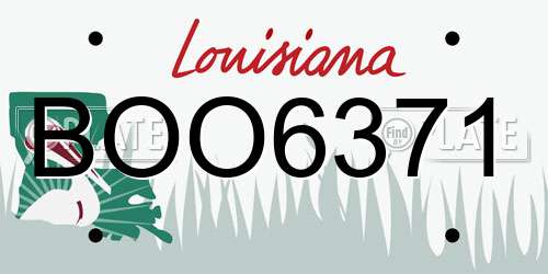 BOO6371 Louisiana License Plate