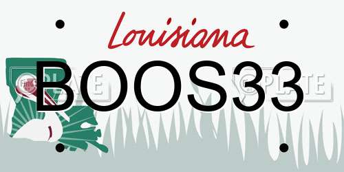 BOOS33 Louisiana License Plate