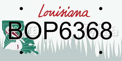 BOP6368 Louisiana License Plate