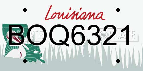BOQ6321 Louisiana License Plate
