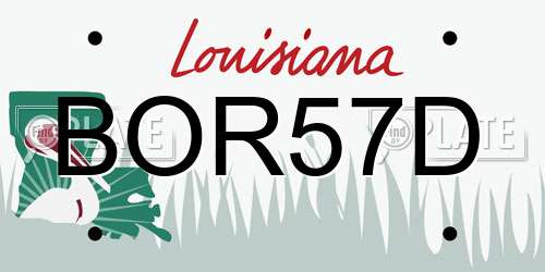 BOR57D Louisiana License Plate