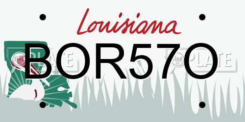 BOR57O Louisiana License Plate