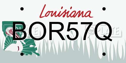 BOR57Q Louisiana License Plate