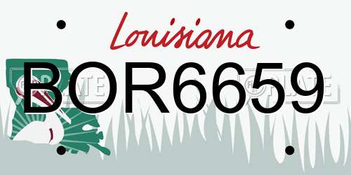 BOR6659 Louisiana License Plate