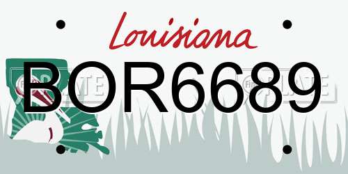BOR6689 Louisiana License Plate