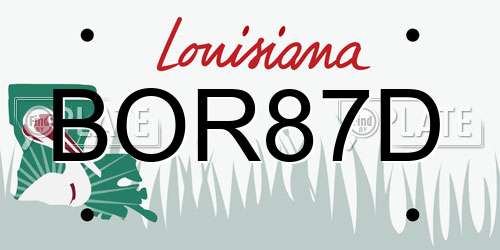 BOR87D Louisiana License Plate