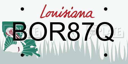 BOR87Q Louisiana License Plate