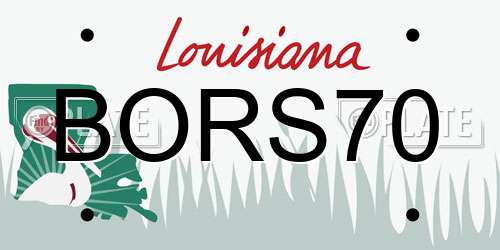 BORS70 Louisiana License Plate