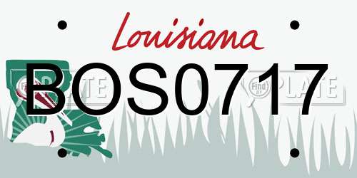 BOS0717 Louisiana License Plate