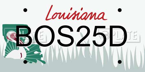 BOS25D Louisiana License Plate
