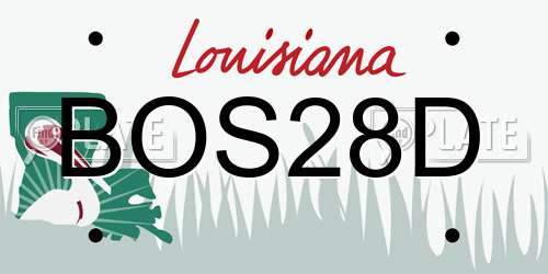 BOS28D Louisiana License Plate