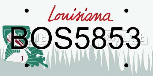 BOS5853 Louisiana License Plate