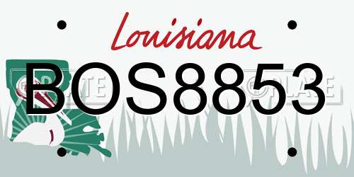 BOS8853 Louisiana License Plate