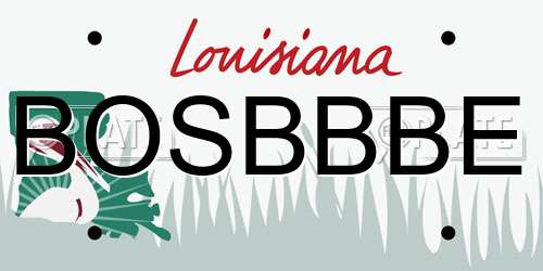 BOSBBBE Louisiana License Plate