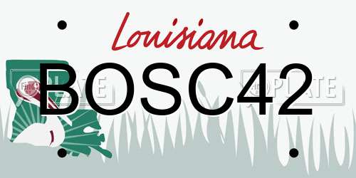 BOSC42 Louisiana License Plate