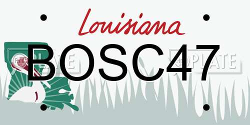 BOSC47 Louisiana License Plate