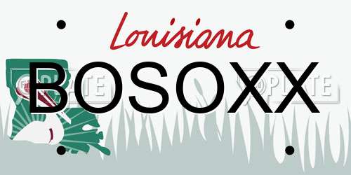 BOSOXX Louisiana License Plate