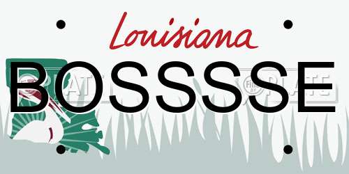 BOSSSSE Louisiana License Plate