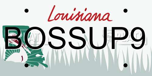 BOSSUP9 Louisiana License Plate