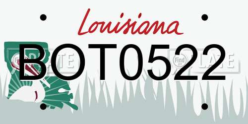 BOT0522 Louisiana License Plate