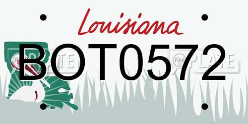 BOT0572 Louisiana License Plate