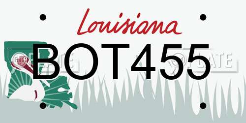 BOT455 Louisiana License Plate