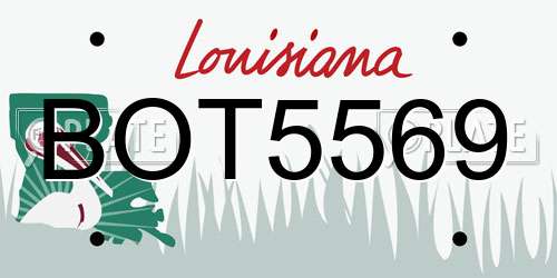BOT5569 Louisiana License Plate