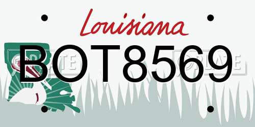 BOT8569 Louisiana License Plate