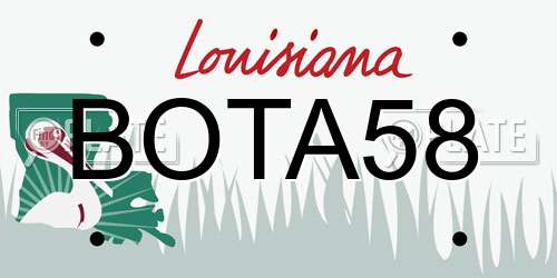 BOTA58 Louisiana License Plate