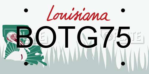 BOTG75 Louisiana License Plate