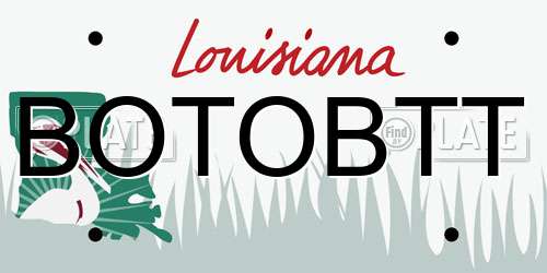 BOTOBTT Louisiana License Plate
