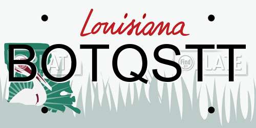 BOTQSTT Louisiana License Plate
