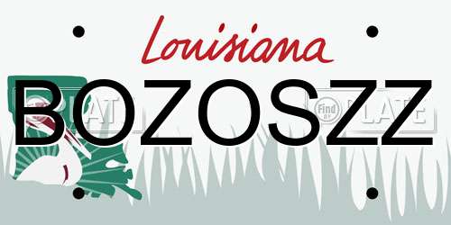BOZOSZZ Louisiana License Plate