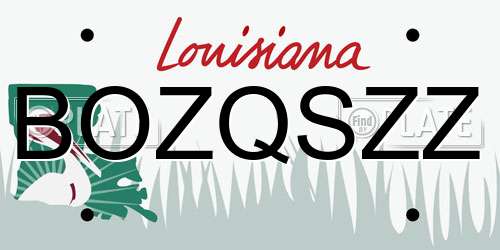 BOZQSZZ Louisiana License Plate