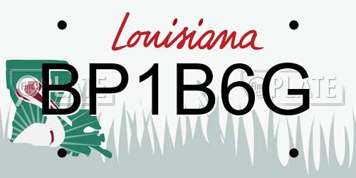 BP1B6G Louisiana License Plate