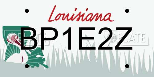 BP1E2Z Louisiana License Plate
